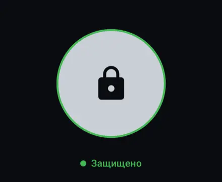 Приложение подключено, статус «Защищено»